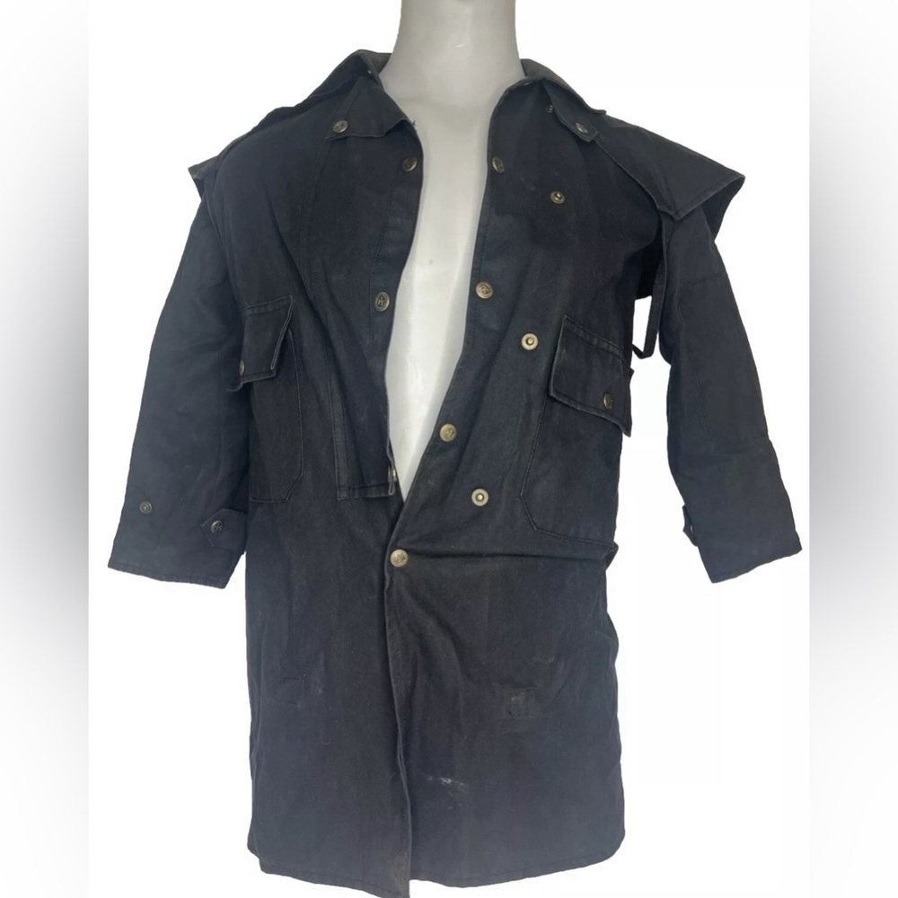WAXED COTTON HORSE RIDING DUSTER COAT JACKET SIZE 6